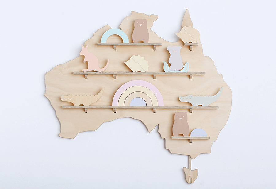 Australia Map Wall Shelf – Wooden Hanging Wall Shelves