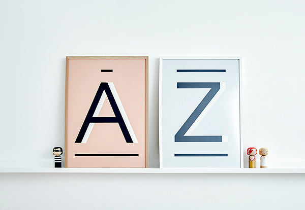 Grey Alpha Art Prints from A-Z