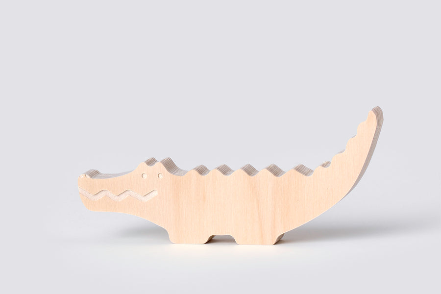 Wooden Crocodile Toy, Natural Colour – Australian Animals Decor