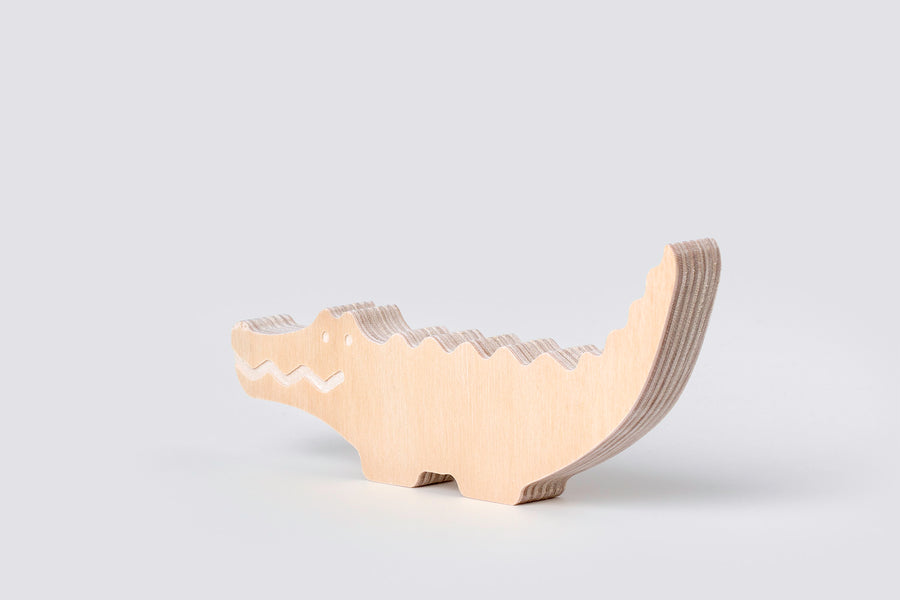 Wooden Crocodile Toy, Natural Colour – Australian Animals Decor