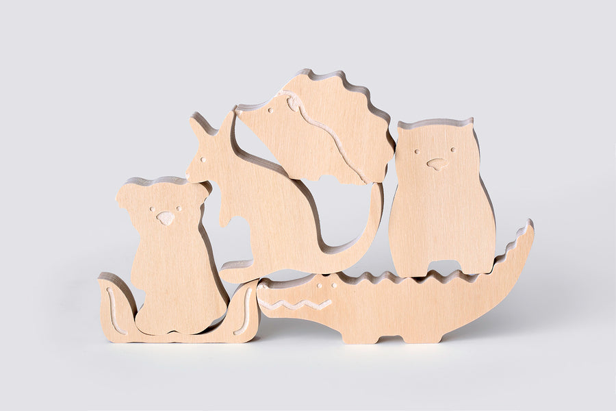 Wooden Crocodile Toy, Natural Colour – Australian Animals Decor