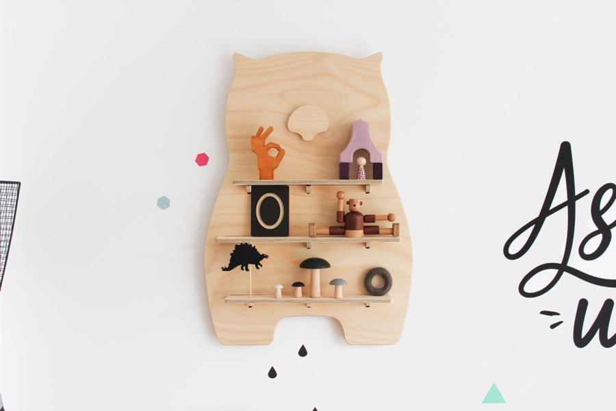 Wooden Wally Wombat Shelf – Animal Shaped Shelves