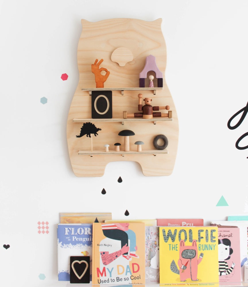 Wooden Wally Wombat Shelf – Animal Shaped Shelves