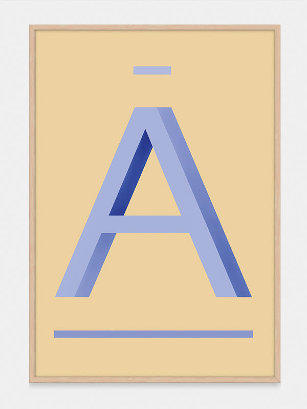 Purple Letter A Wall Decor – Easy to Frame Alphabet Art Prints