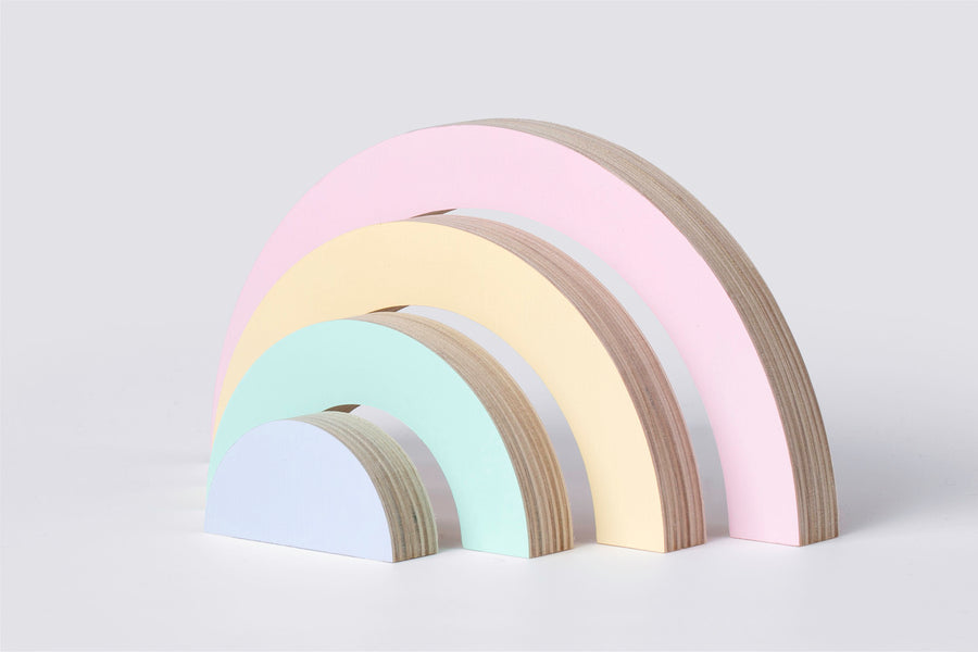 Pastel Rainbow Stacker – Wooden Rainbow Toy Set