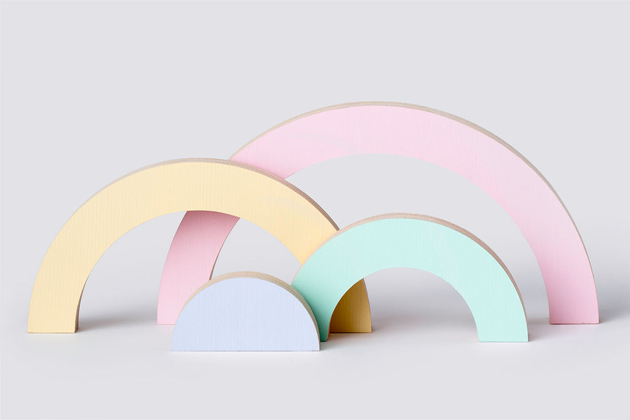 Pastel Rainbow Stacker – Wooden Rainbow Toy Set